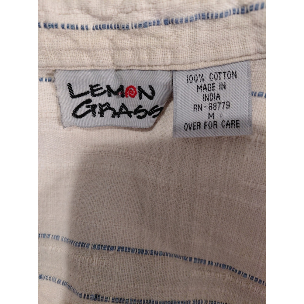 Men's Lemon Grass Button Down Shirt Vintage Size Medium 90's 100% Cotton EUC - Picture 2 of 3